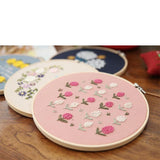 Maxbell Flower Pattern Embroidery Starter Kit Cross Stitch Kits 20x20cm B