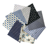 Maxbell 8pcs 25x25cm Colorful Cotton Patchwork Sewing Quilt Fabrics Bundle Blue