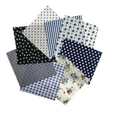 Maxbell 8pcs 25x25cm Colorful Cotton Patchwork Sewing Quilt Fabrics Bundle Blue