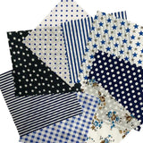 Maxbell 8pcs 25x25cm Colorful Cotton Patchwork Sewing Quilt Fabrics Bundle Blue