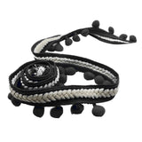 Maxbell 5 Yd Curtain Trim Ribbon Pom Pom Tassel Fringe Sewing Upholstery Decor Black