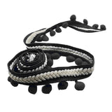 Maxbell 5 Yd Curtain Trim Ribbon Pom Pom Tassel Fringe Sewing Upholstery Decor Black