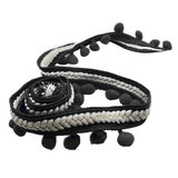 Maxbell 5 Yd Curtain Trim Ribbon Pom Pom Tassel Fringe Sewing Upholstery Decor Black
