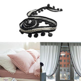 Maxbell 5 Yd Curtain Trim Ribbon Pom Pom Tassel Fringe Sewing Upholstery Decor Black
