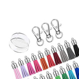 100 Pcs Acrylic Keychains Blanks Tassels Key Ring Pendant Bulk DIY Handiwork