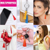 100 PCS Colored 60mm Bulk Tassel Pendant DIY Keychain Keyring Purse Gift