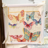 Maxbell White Tapestry Scroll Embroidery Frame Cross Stitch DIY Craft Sewing Tool 36x36cm
