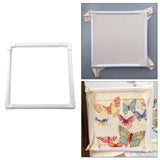 Maxbell White Tapestry Scroll Embroidery Frame Cross Stitch DIY Craft Sewing Tool 36x36cm