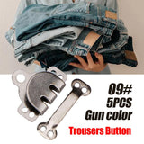 Maxbell 5 Pair Trouser Hooks Clothes Trousers Pants Fasteners Style 9 Grey