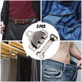 Maxbell 5 Pair Trouser Hooks Clothes Trousers Pants Fasteners Style 9 Grey