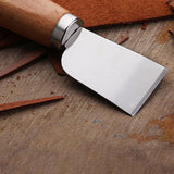 Maxbell Leather Knife Sharping Skiving Tool Leather Trimming Knife Edging Knife Brown Wood Handle