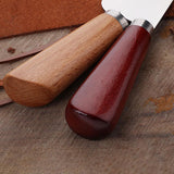 Maxbell Leather Knife Sharping Skiving Tool Leather Trimming Knife Edging Knife Red Wood Handle