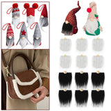 Maxbell 12Pcs Faux Fur Fabric Gnome Beard DIY Craft Toy for Holiday Cosplay Supplies