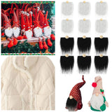 Maxbell 12Pcs Faux Fur Fabric Gnome Beard DIY Craft Toy for Holiday Cosplay Supplies