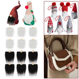Maxbell 12Pcs Faux Fur Fabric Gnome Beard DIY Craft Toy for Holiday Cosplay Supplies