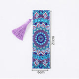 Maxbell 5D Beaded Painting Bookmarks Floral Diamond Painting Bookmark Kit for Gifts B