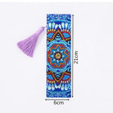 Maxbell 5D Beaded Painting Bookmarks Floral Diamond Painting Bookmark Kit for Gifts C