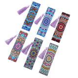 Maxbell 5D Beaded Painting Bookmarks Floral Diamond Painting Bookmark Kit for Gifts C