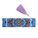 Maxbell 5D Beaded Painting Bookmarks Floral Diamond Painting Bookmark Kit for Gifts C