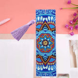 Maxbell 5D Beaded Painting Bookmarks Floral Diamond Painting Bookmark Kit for Gifts C