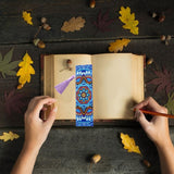 Maxbell 5D Beaded Painting Bookmarks Floral Diamond Painting Bookmark Kit for Gifts C