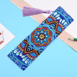 Maxbell 5D Beaded Painting Bookmarks Floral Diamond Painting Bookmark Kit for Gifts C