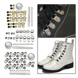 Maxbell Boot Lace Hooks for Leather Craft Mountaineering Shoes Bag Silver 8x12mm