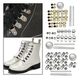 Maxbell Boot Lace Hooks for Leather Craft Mountaineering Shoes Bag Silver 8x12mm