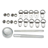 Maxbell Boot Lace Hooks for Leather Craft Mountaineering Shoes Bag Silver 8x12mm