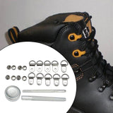 Maxbell Boot Lace Hooks for Leather Craft Mountaineering Shoes Bag Silver 8x12mm