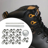 Maxbell Boot Lace Hooks for Leather Craft Mountaineering Shoes Bag Silver 18×8.5mm