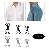 Maxbell 120 Pairs Hook and Eye Fasteners Bra for Trousers 3 Sizes Dress Skirt Collar