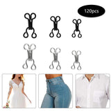 Maxbell 120 Pairs Hook and Eye Fasteners Bra for Trousers 3 Sizes Dress Skirt Collar