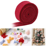 Maxbell Wool Felt Ribbon Sewing Appliques Gift Bows for Holiday Home Decoration Red
