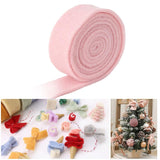 Maxbell Wool Felt Ribbon Sewing Appliques Gift Bows for Holiday Home Decoration Pink
