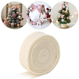 Maxbell Wool Felt Ribbon Sewing Appliques Gift Bows for Holiday Home Decoration White