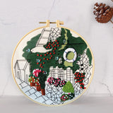Maxbell Embroidery Kit Cross Stitch Beautiful Craft w/Frame Hoop DIY for Kids Adults Ocean View Villa
