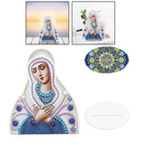 Maxbell Creative Diamond Painting Arts Craft Religions Decor Ornaments White Blue