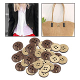 Maxbell 100x Coconut Shell Buttons Decor Handmade for Clothes Scrapbook 4 Holes 20MM