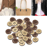 Maxbell 100x Coconut Shell Buttons Decor Handmade for Clothes Scrapbook 4 Holes 20MM