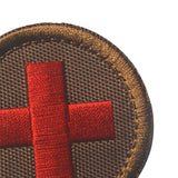 Maxbell Red Cross Patch Nurse Durable Fastener for Mountaineering Fishing Hunting Brown