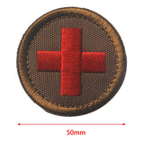 Maxbell Red Cross Patch Nurse Durable Fastener for Mountaineering Fishing Hunting Brown