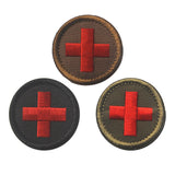 Maxbell Red Cross Patch Nurse Durable Fastener for Mountaineering Fishing Hunting Brown