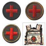 Maxbell Red Cross Patch Nurse Durable Fastener for Mountaineering Fishing Hunting Brown
