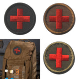 Maxbell Red Cross Patch Nurse Durable Fastener for Mountaineering Fishing Hunting Brown