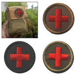 Maxbell Red Cross Patch Nurse Durable Fastener for Mountaineering Fishing Hunting Brown