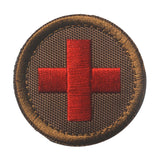 Maxbell Red Cross Patch Nurse Durable Fastener for Mountaineering Fishing Hunting Brown