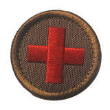 Maxbell Red Cross Patch Nurse Durable Fastener for Mountaineering Fishing Hunting Brown