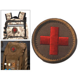 Maxbell Red Cross Patch Nurse Durable Fastener for Mountaineering Fishing Hunting Brown