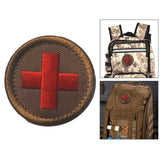 Maxbell Red Cross Patch Nurse Durable Fastener for Mountaineering Fishing Hunting Brown